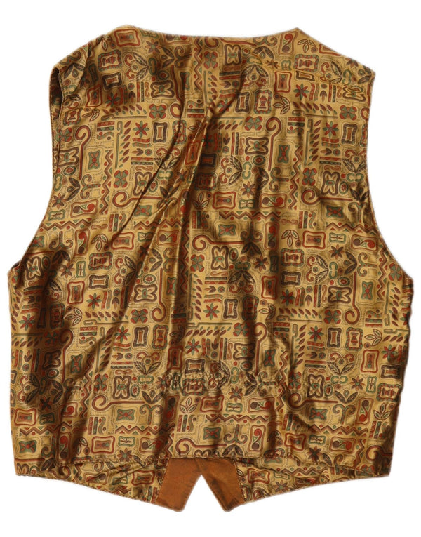 Lavorazione Artigiana Mens Suede Waistcoat XL Brown Geometric Leather