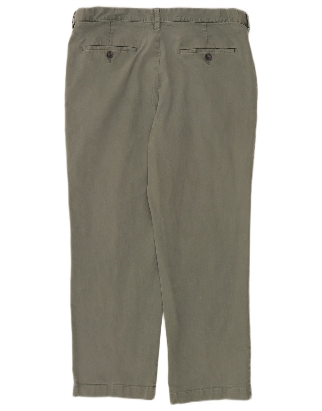 Calça masculina reta regular cortada Marks & Spencer W36 L26 algodão cáqui