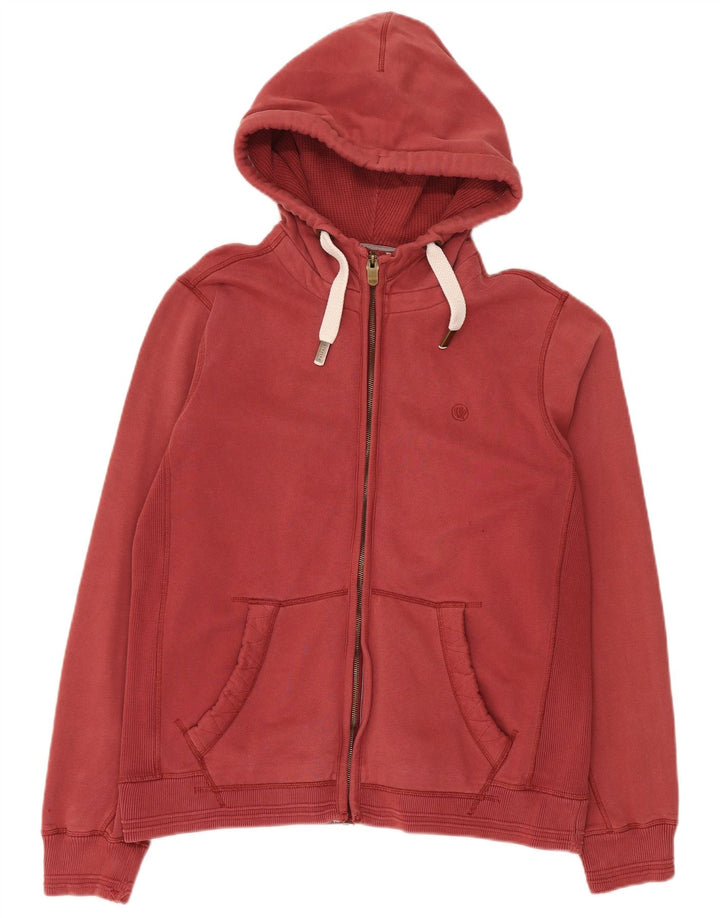 Suéter masculino com capuz e zíper Fat Face grande algodão vermelho
