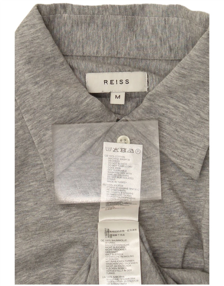 Camisa masculina Reiss algodão cinza médio