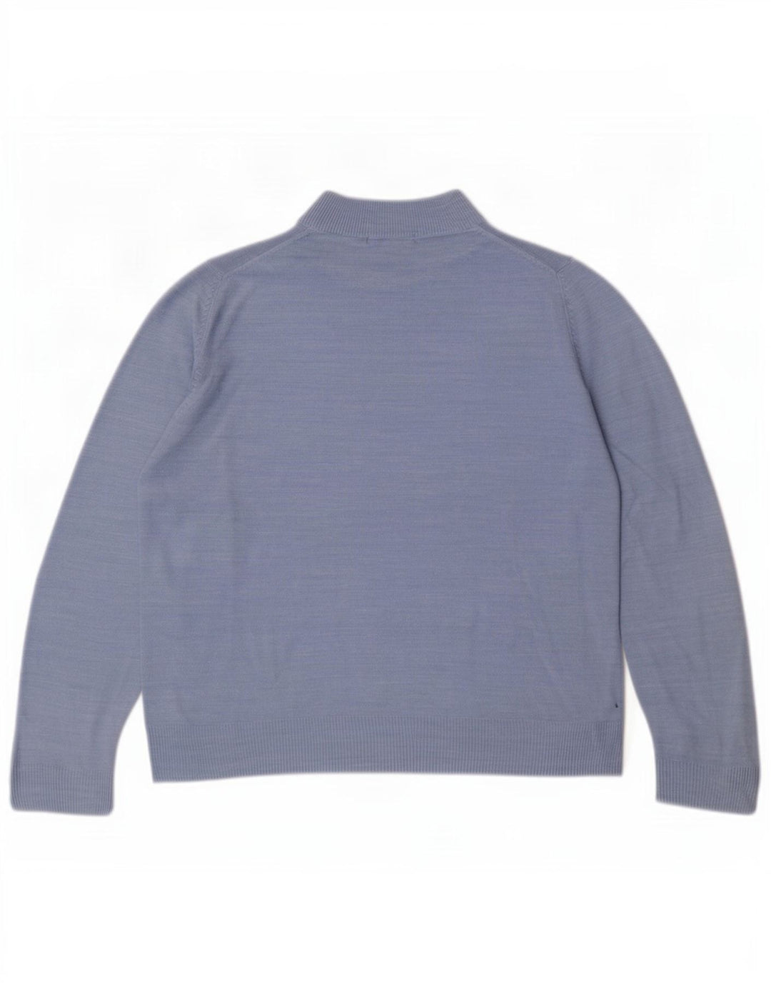 Suéter feminino Marks & Spencer com gola tartaruga Reino Unido 14 grande azul manchado