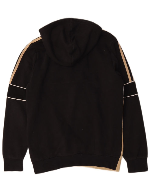 Suéter com capuz gráfico Adidas Boys 13-14 anos preto colorblock algodão
