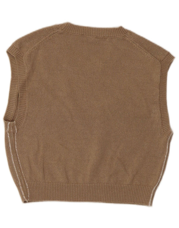 Zara Womens Crop Vest Regata Reino Unido 12 Médio Marrom