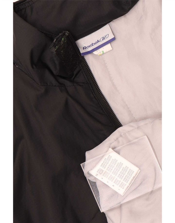Jaqueta de chuva com capuz Reebok Boys 13-14 anos grande nylon preto