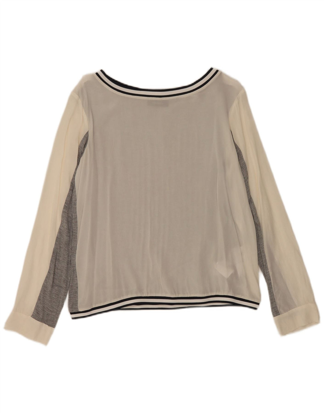 Blusa feminina de manga comprida Max & Co. Reino Unido 10 bloco cinza pequeno