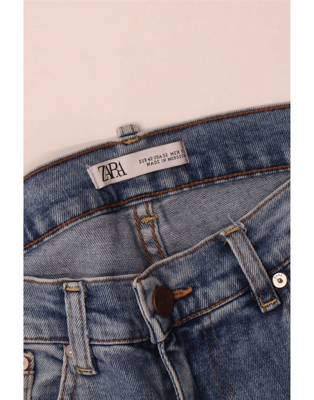 Calça jeans masculina Zara cortada grande W32 L24 azul
