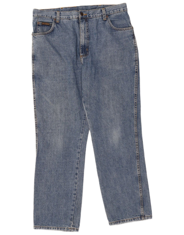 Wrangler Masculino Texas Straight Jeans W38 L30 Azul Algodão