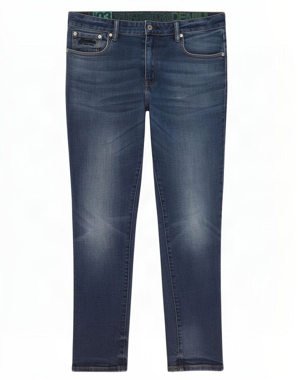 Jeans Superdry Feminino Slim W34 L29 Azul Algodão