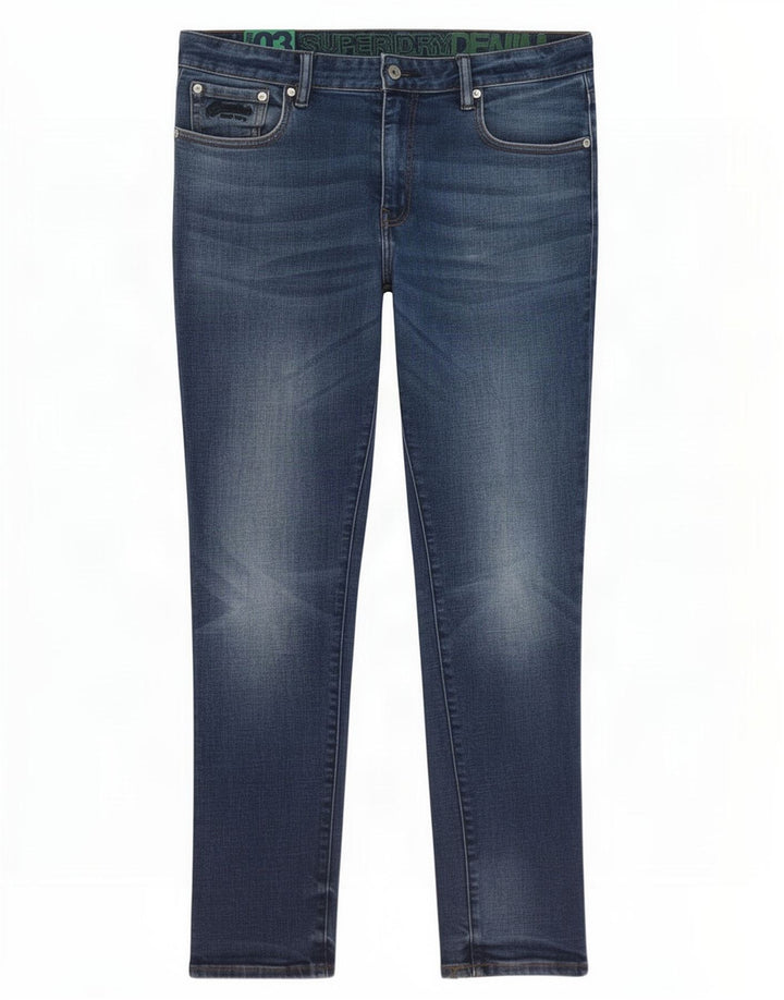 Jeans Superdry Feminino Slim W34 L29 Azul Algodão