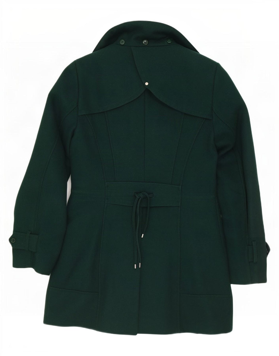 Casaco trench feminino Calvin Klein UK 10 pequeno verde lã clássico