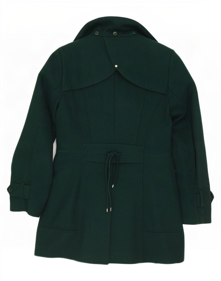 Casaco trench feminino Calvin Klein UK 10 pequeno verde lã clássico