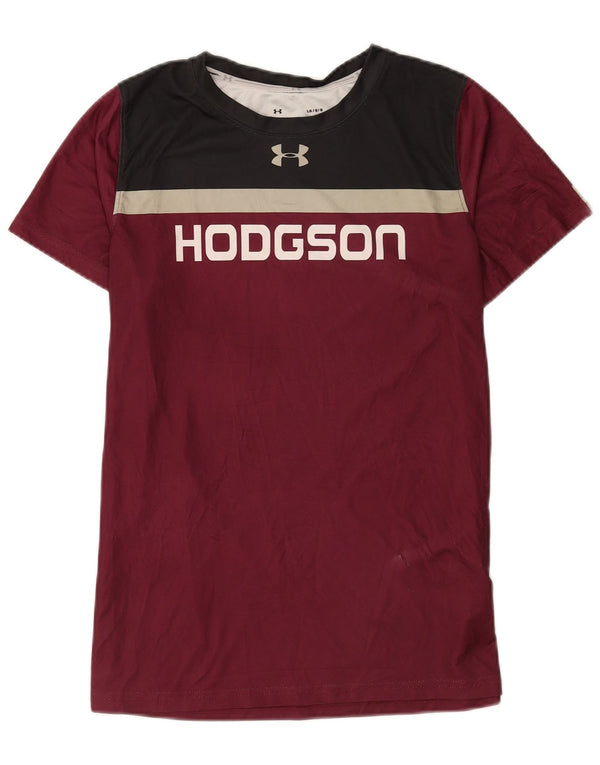 Camiseta gráfica masculina Under Armour grande poliéster colorblock cor de vinho