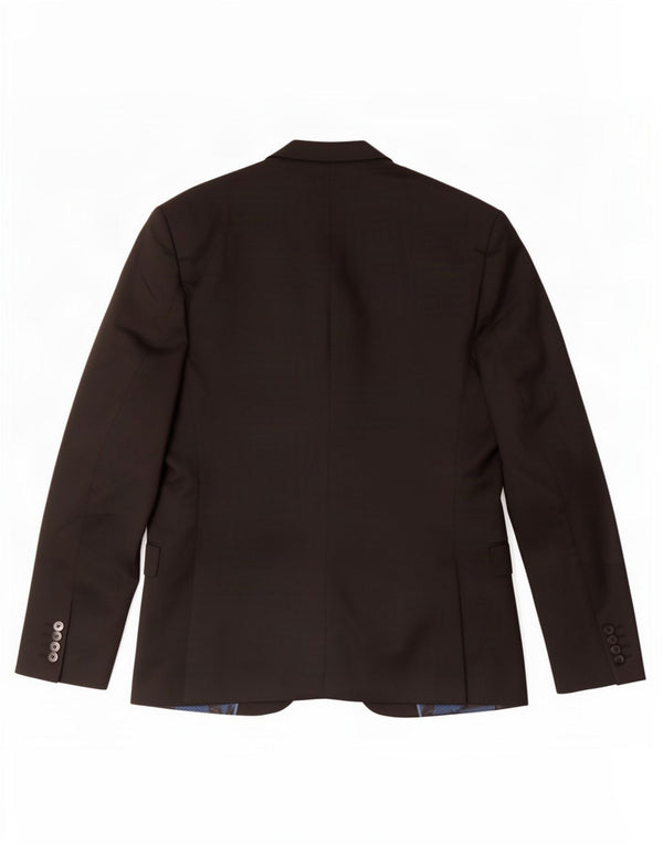 Jaqueta blazer masculina Zara com 2 botões EU 50 poliéster preto médio