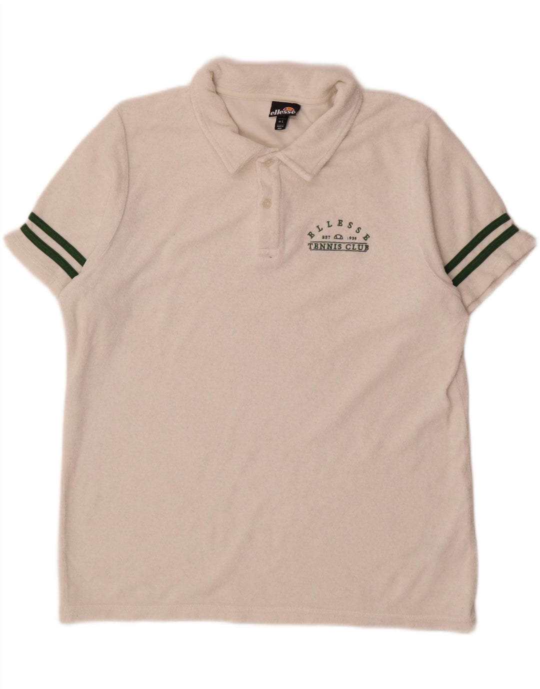 Camisa polo masculina de veludo Ellesse grande algodão branco