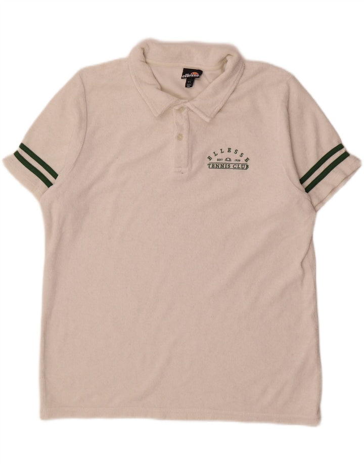 Camisa polo masculina de veludo Ellesse grande algodão branco