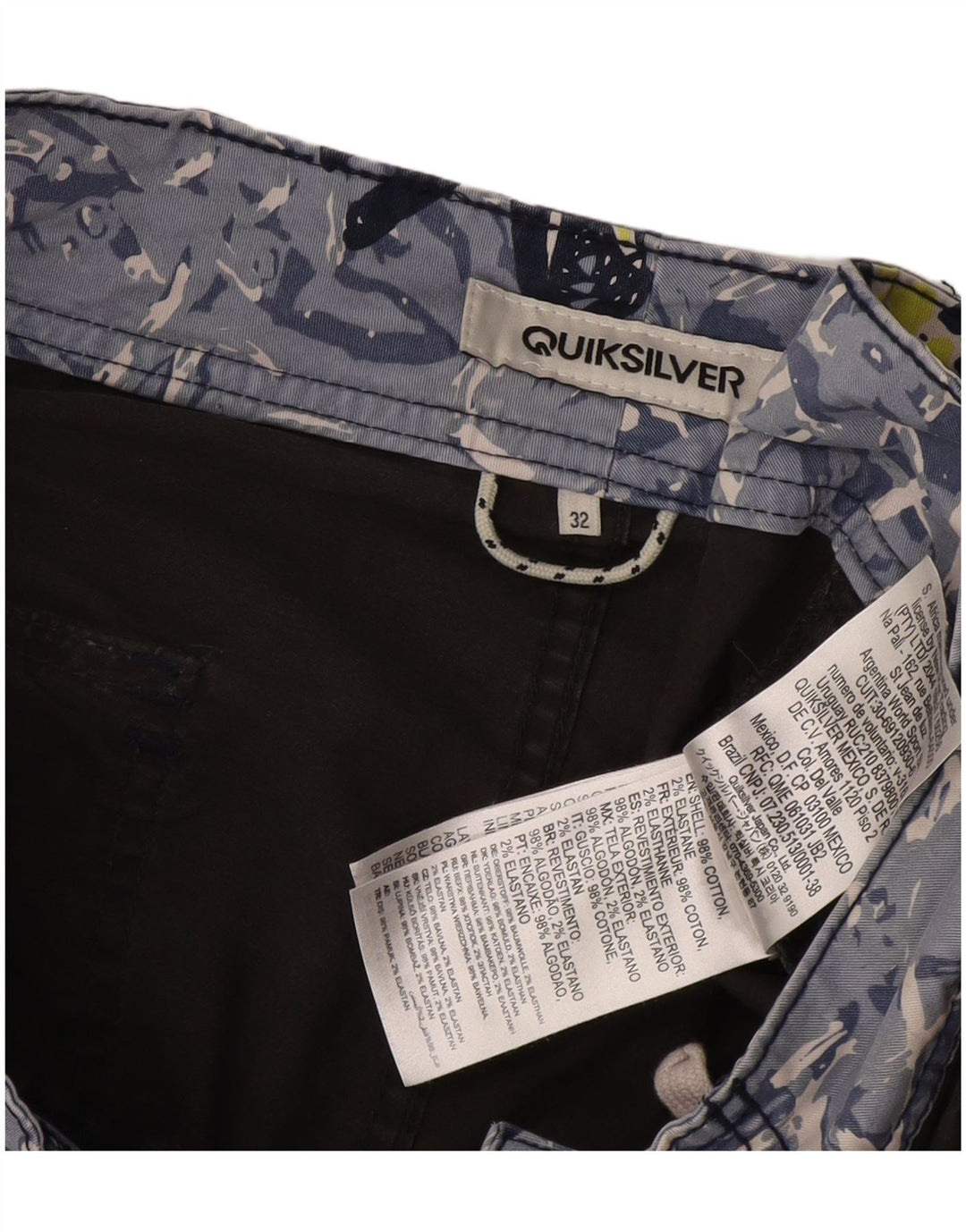 Calções de banho masculinos Quiksilver Graphic cinza médio algodão