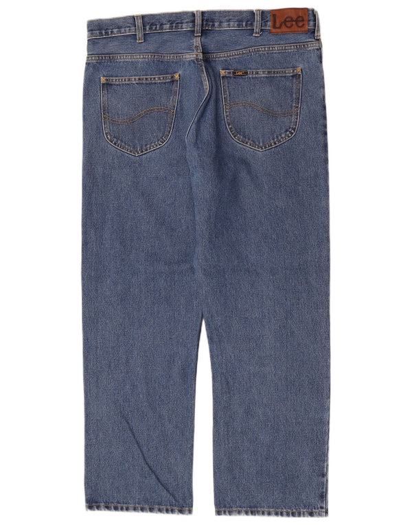 Lee Mens Brooklyn Straight Jeans W38 L30 Azul Algodão