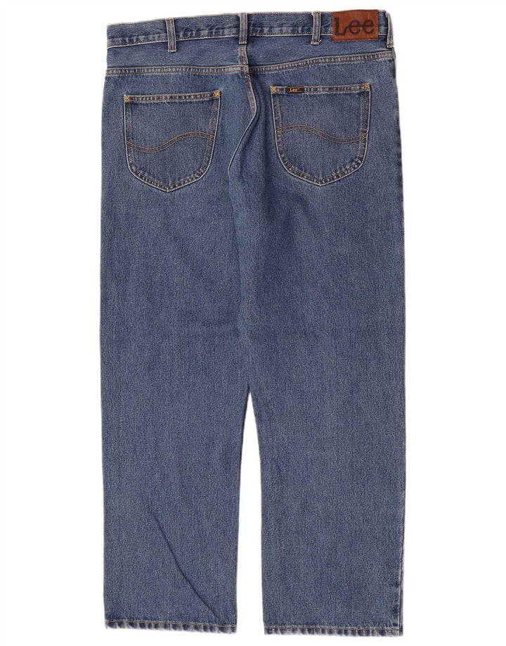 Lee Mens Brooklyn Straight Jeans W38 L30 Azul Algodão