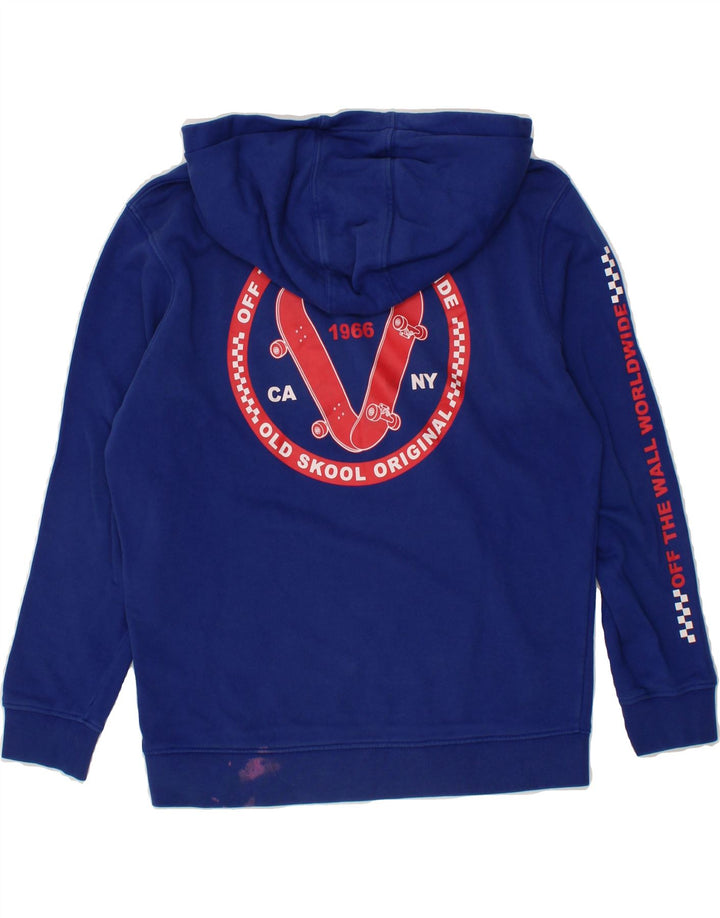 VANS Womens Graphic Hoodie Jumper UK 16 Large Blue Cotton Vintage Vans and Second-Hand Vans from Messina Hembry 