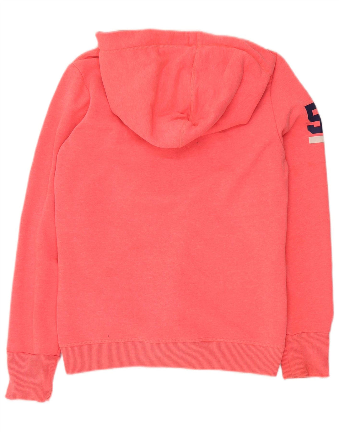 Suéter feminino com capuz gráfico SUPERDRY Reino Unido 16 grande algodão rosa