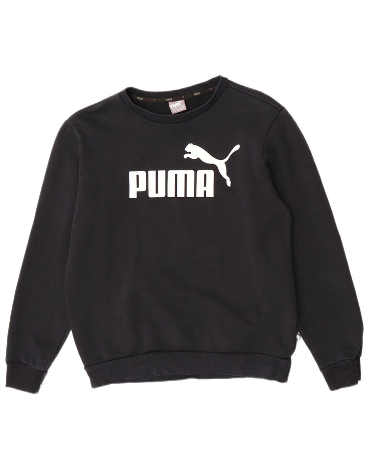 Puma Mens Graphic Moletom Jumper Médio Algodão Preto