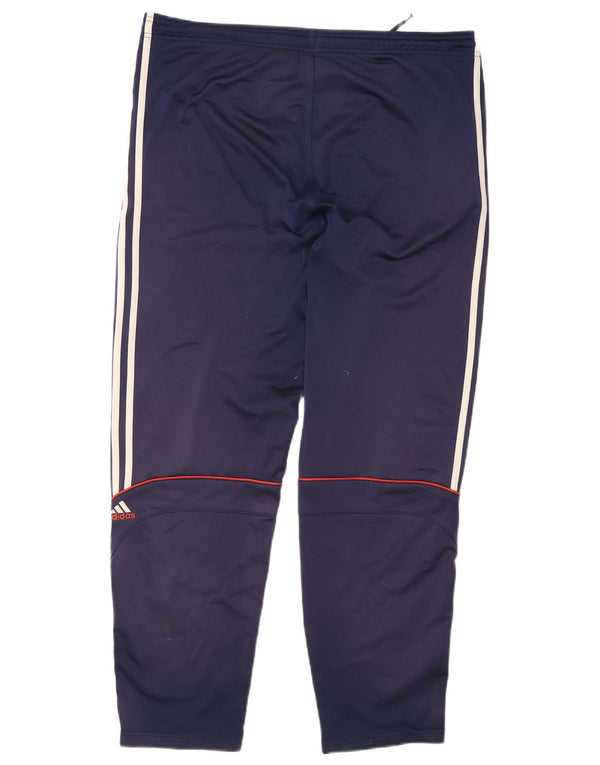 Calça de treino masculina Adidas grande poliéster azul marinho