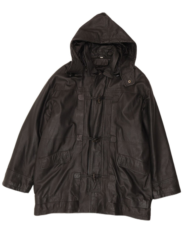 Casaco masculino de couro com capuz Conbipel IT 56 2XL preto