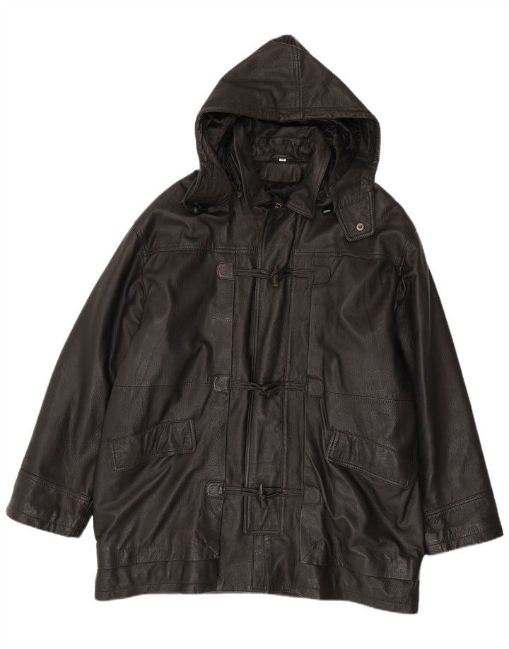 Casaco masculino de couro com capuz Conbipel IT 56 2XL preto