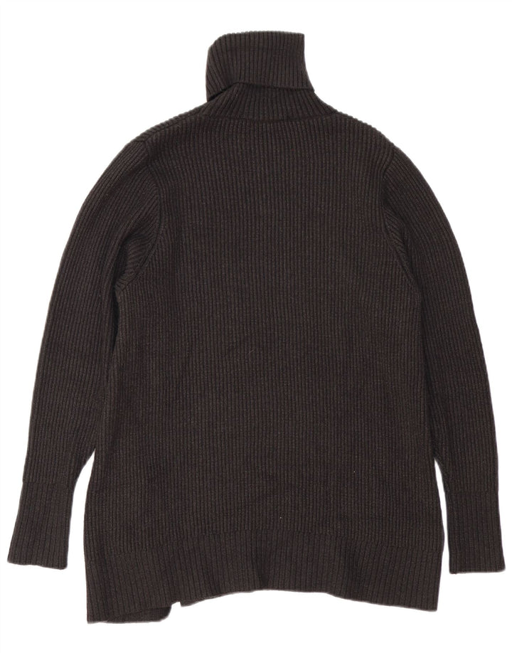 Suéter feminino Zara com gola redonda e viscose preta pequena Reino Unido 10