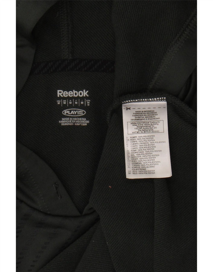 Suéter com capuz gráfico masculino REEBOK poliéster cinza médio