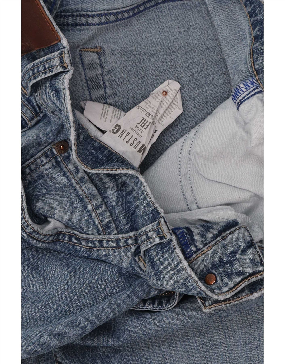 Mustang Mens Tramper Straight Jeans W33 L32 Azul Algodão
