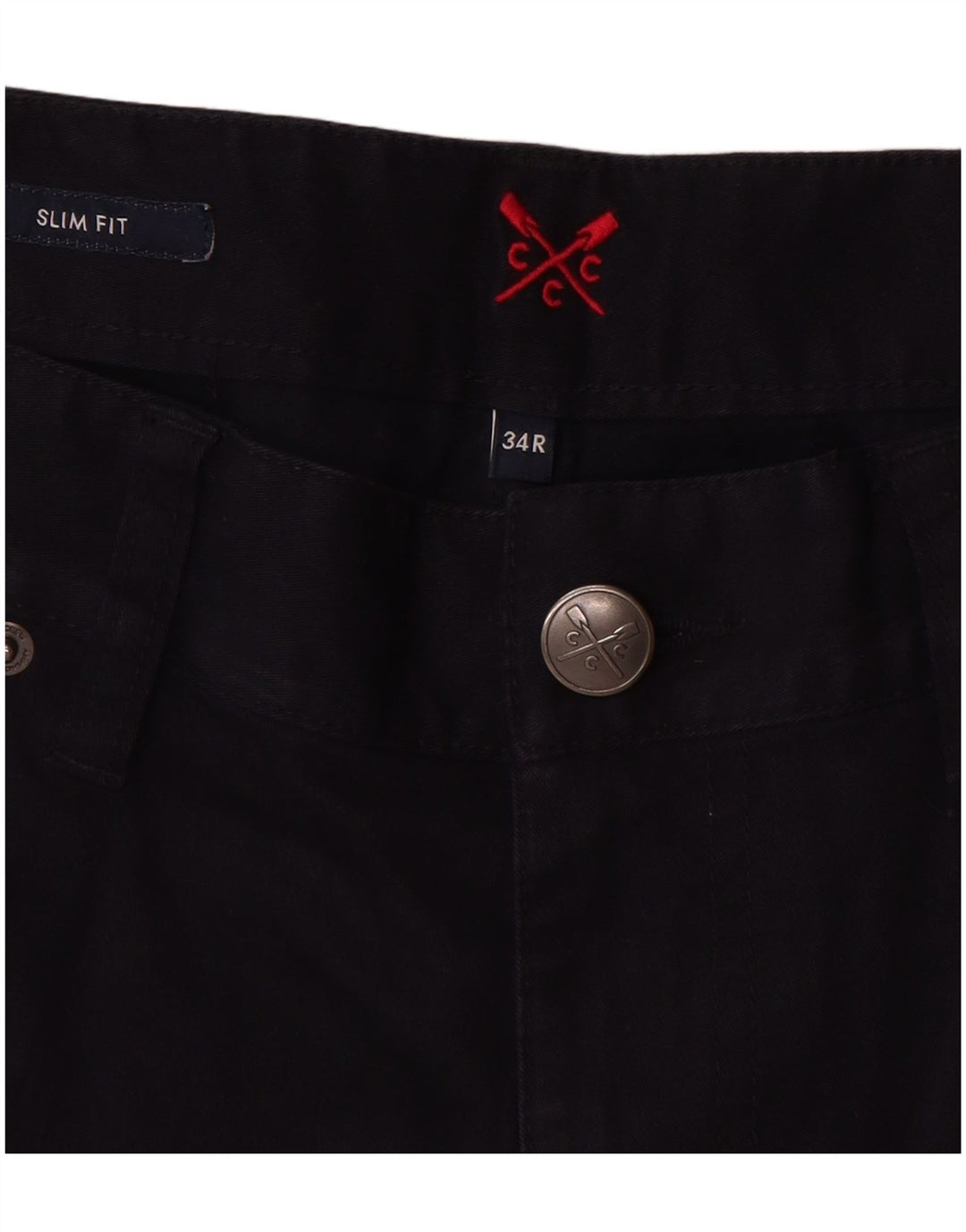 CREW CLOTHING Calça feminina casual slim fit W34 L31 algodão azul marinho