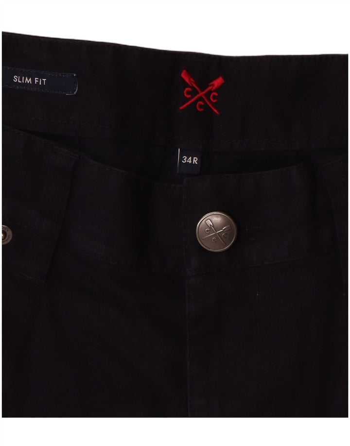 CREW CLOTHING Calça feminina casual slim fit W34 L31 algodão azul marinho