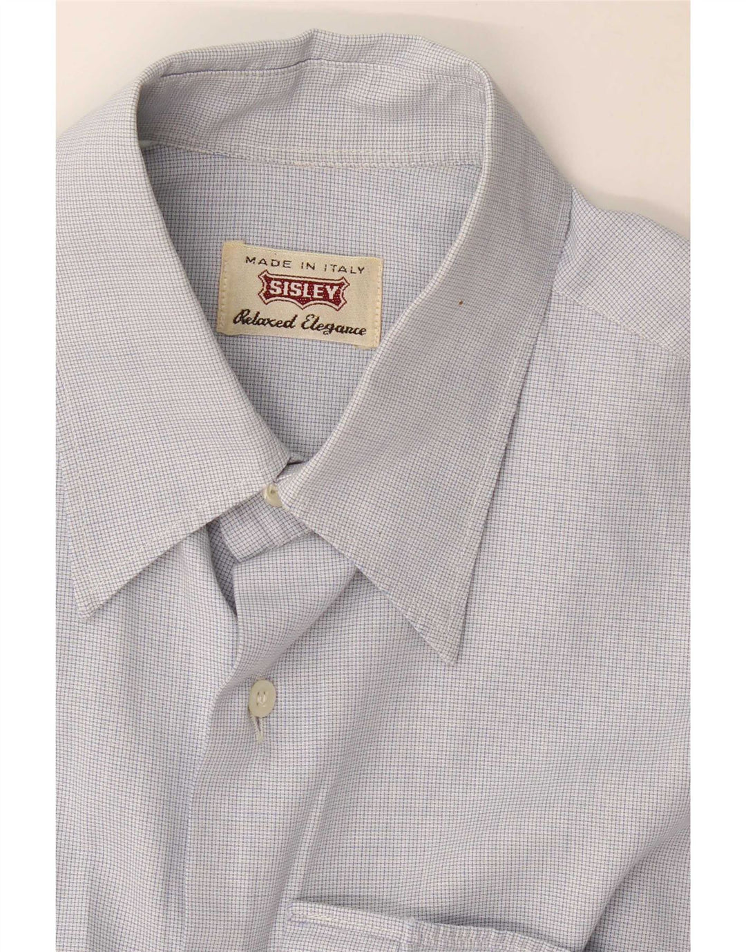 Camisa masculina Sisley média azul guingão