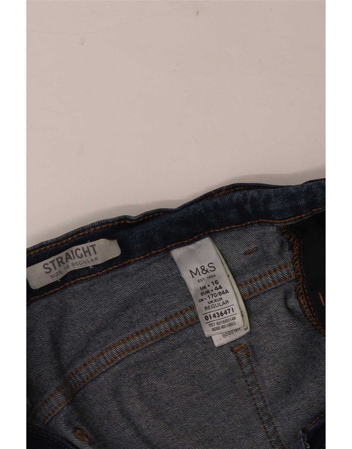 Jeans Marks & Spencer Regular Straight Feminino Reino Unido 16 Grande W34 L28 Azul Marinho