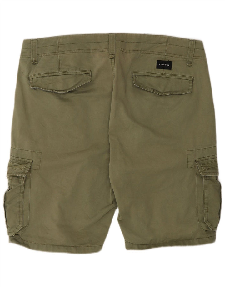 Shorts cargo masculino Rip Curl com ajuste relaxado W36 grande algodão cáqui