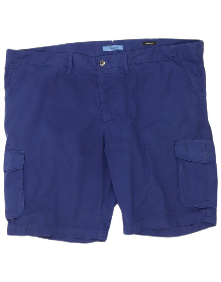 Bogner Mens Modern Fit Cargo Shorts 3XL W44 Algodão Azul