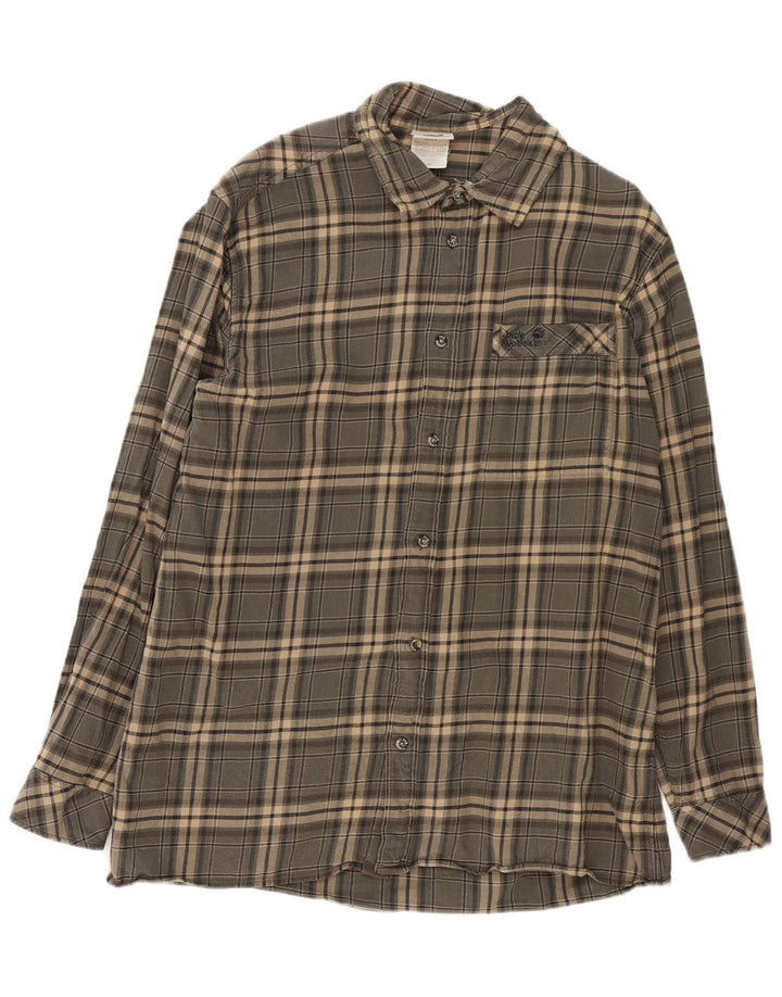 Camisa masculina de flanela Jack Wolfskin XL cinza xadrez algodão