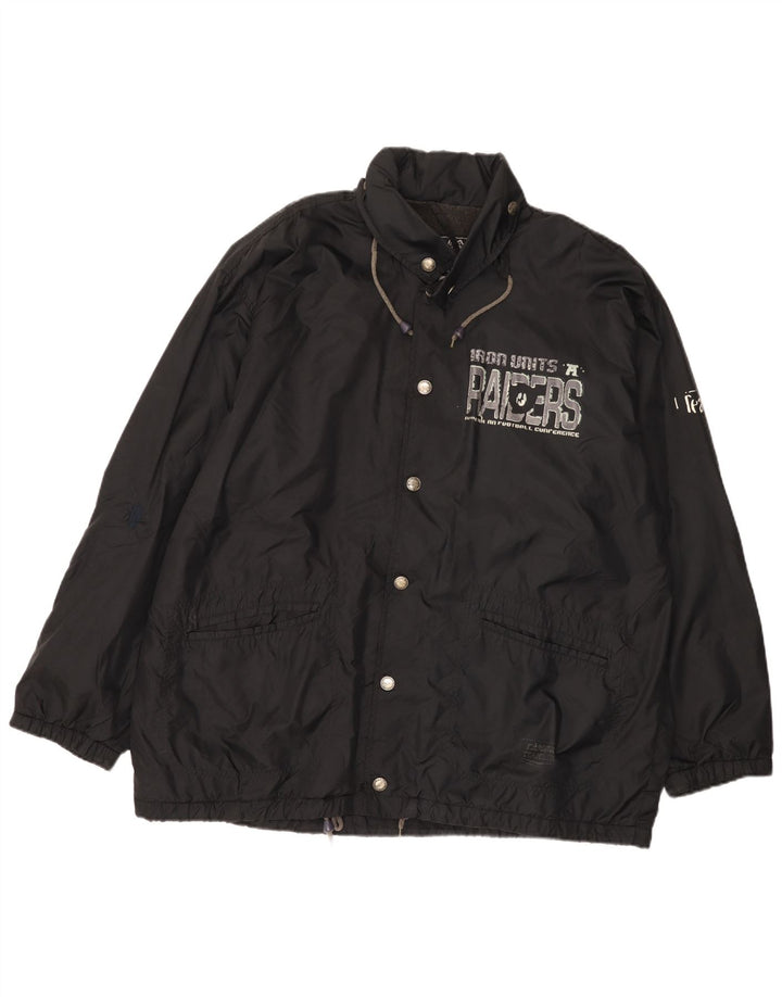 Jaqueta de chuva masculina NFL Raiders Graphic UK 42 XL preto nylon