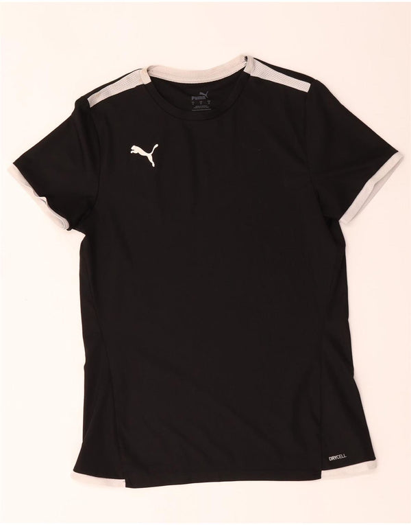Camiseta Puma Boys Top 13-14 Anos Pequeno Preto Colorblock Poliéster