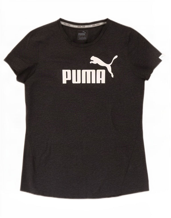 Puma Camiseta Feminina Graphic Top UK 14 Poliéster Cinza Médio