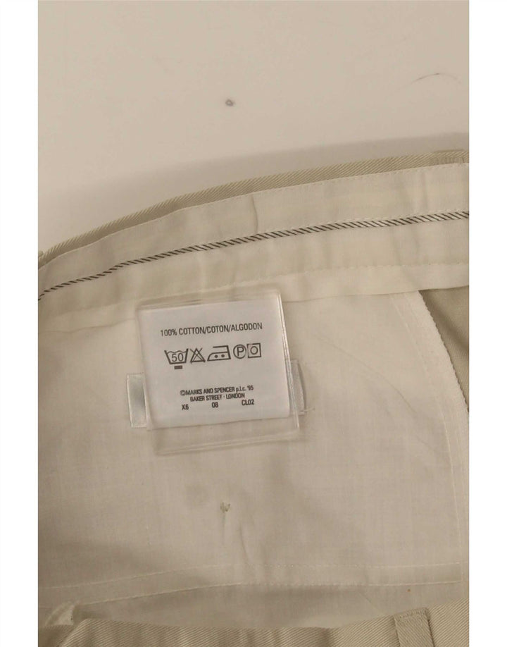 Calça masculina Marks & Spencer Pegged Suit W34 L29 algodão cinza