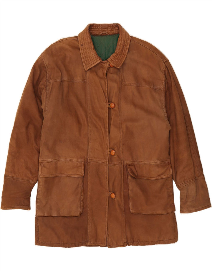 GARA Womens Suede Coat UK 18 XL Brown Vintage Gara and Second-Hand Gara from Messina Hembry 