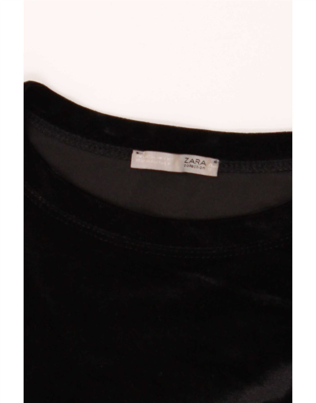 Vestido feminino Zara manga comprida, tamanho UK 16, grande, preto, poliéster