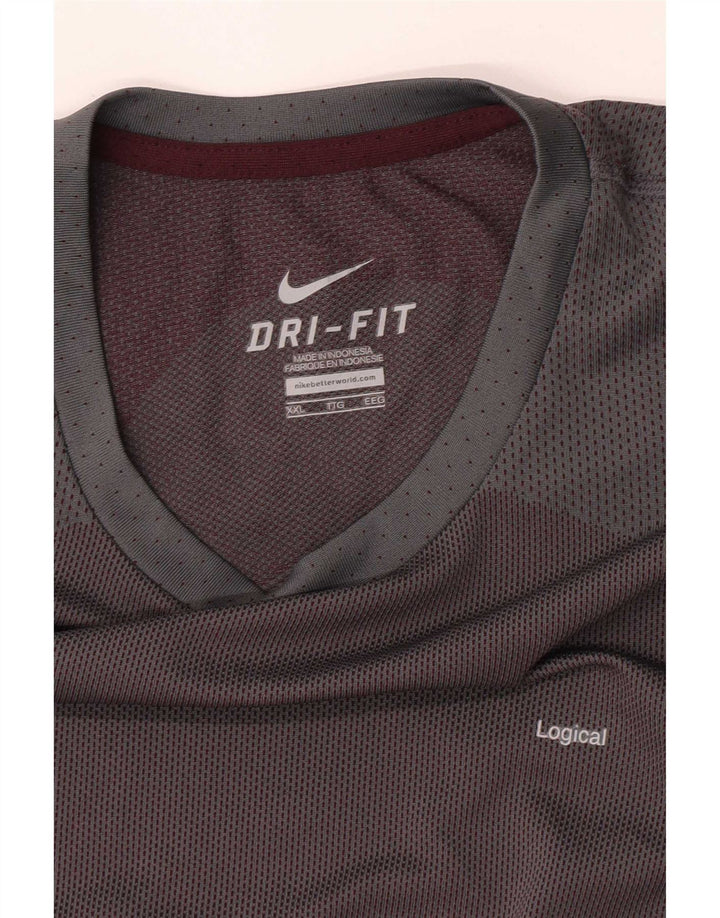 Top masculino Nike manga 3/4 2XL cinza colorblock