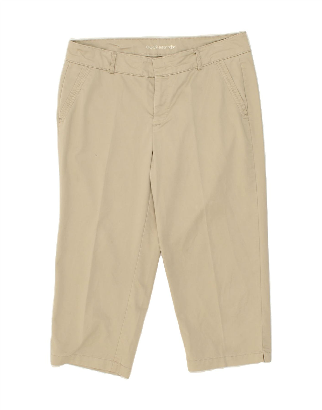 DOCKERS Womens Straight Capri Trousers US 12 Large W36 L21 Beige Cotton Vintage Dockers and Second-Hand Dockers from Messina Hembry 
