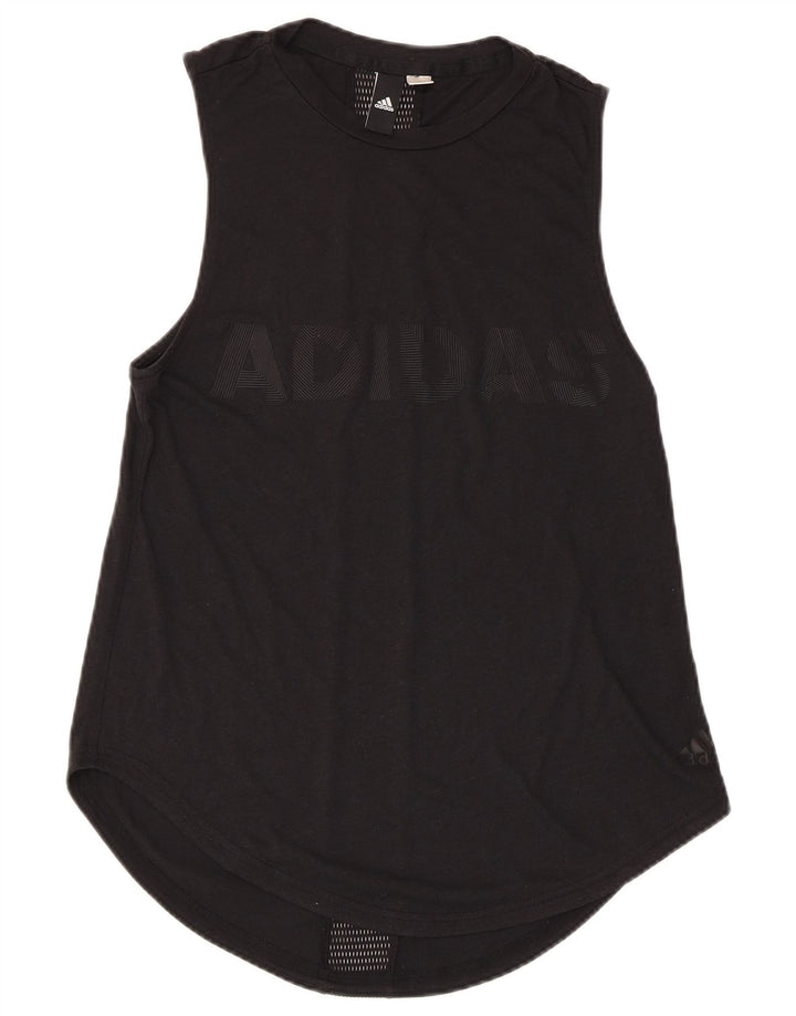ADIDAS Womens Graphic Vest Top UK 8 Pequeno Preto
