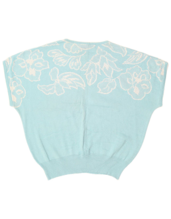 Suéter feminino GOLDEN GATE com gola redonda IT 48 XL azul floral
