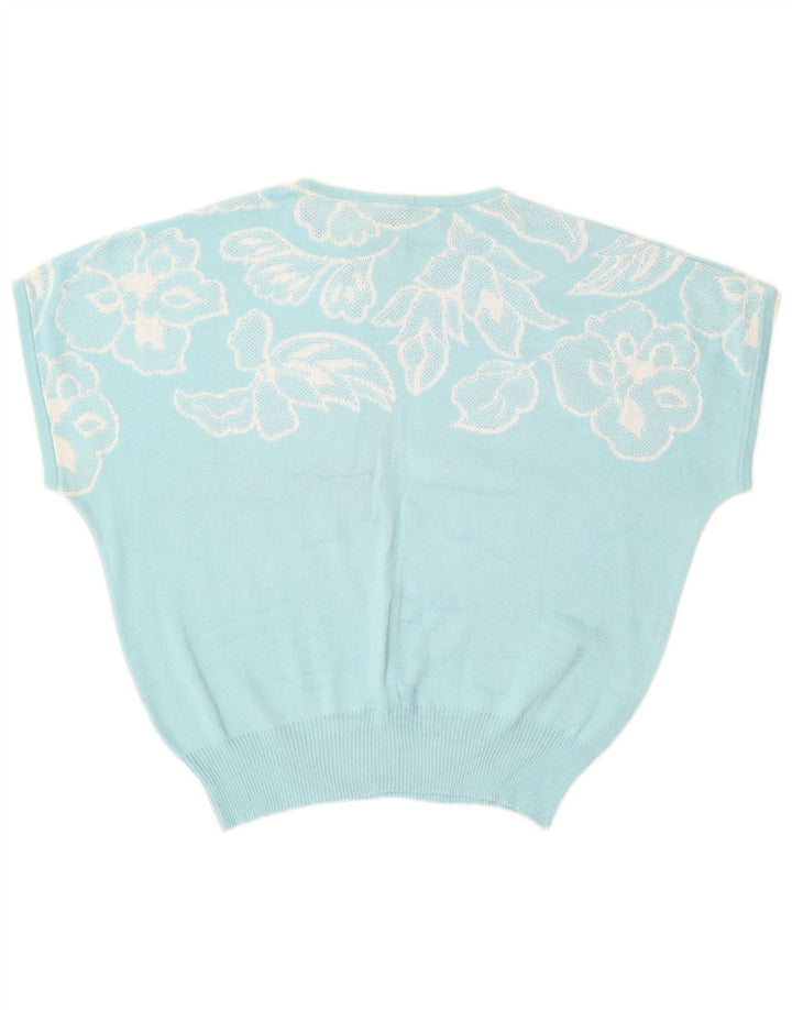 Suéter feminino GOLDEN GATE com gola redonda IT 48 XL azul floral