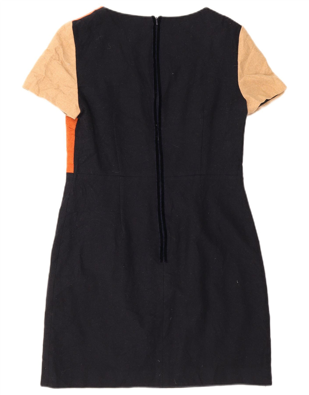Vestido bainha feminino Hobbs Reino Unido 12 lã colorblock laranja médio